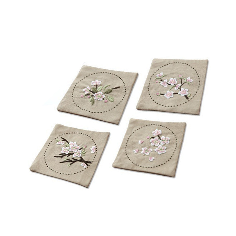 Bordado DIY auto-bordado principiante haciendo Mat tridimensional bordado posavasos placa estera matanza paquete de material de tiempo