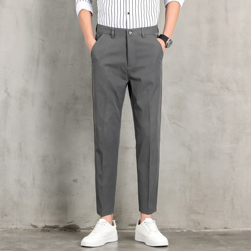 Suits Men's straight loose casual small foot nine pants summer Korean version of the trend business divestine Xiaoxi pants male