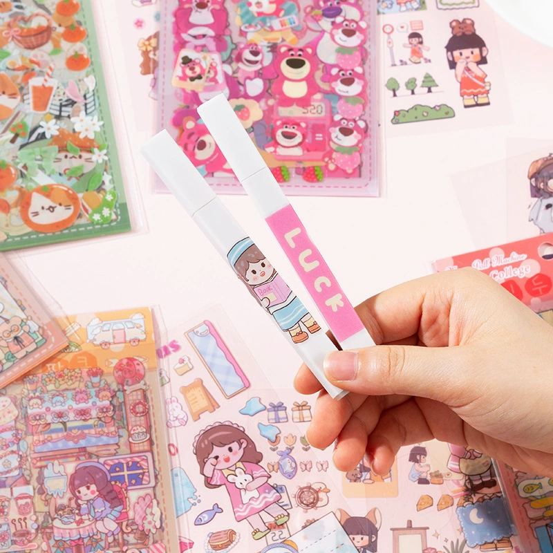 Transparent PVC Waterproof Stickers — Cute Cartoon Multi-Design Sheets, Single Pack (Various Themes)