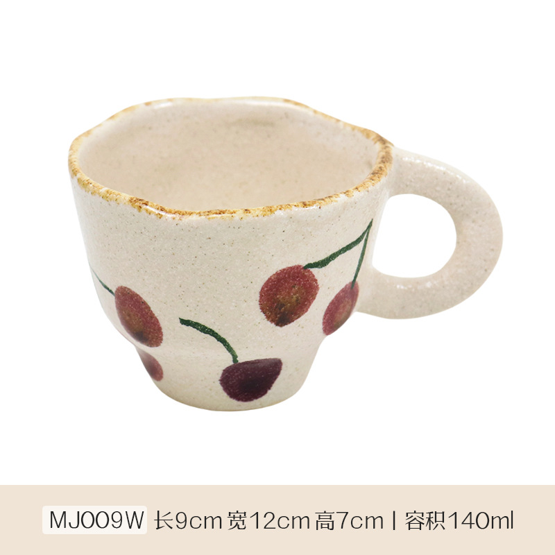 Meijiahui mano cerámica taza de café y plato conjunto retro encantador dibujos animados italiano taza de latte taza de leche