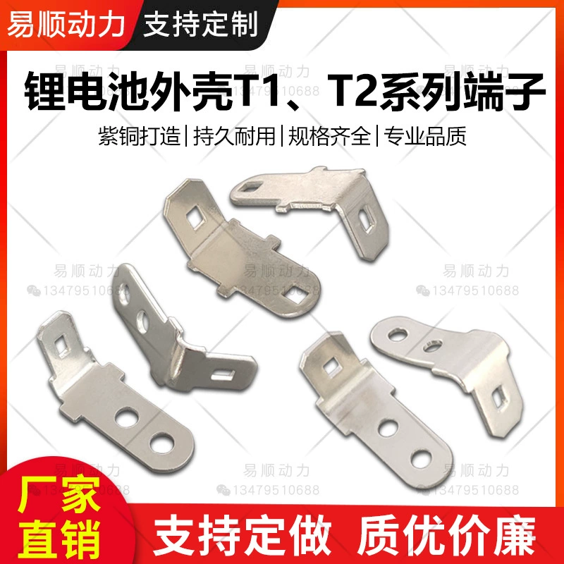 Пластиковый корпус литиевой батареи, медная Клемма, Посеребренная положительная и отрицательная Клемма, медь T1T2 для создания клеммы аккумулятора