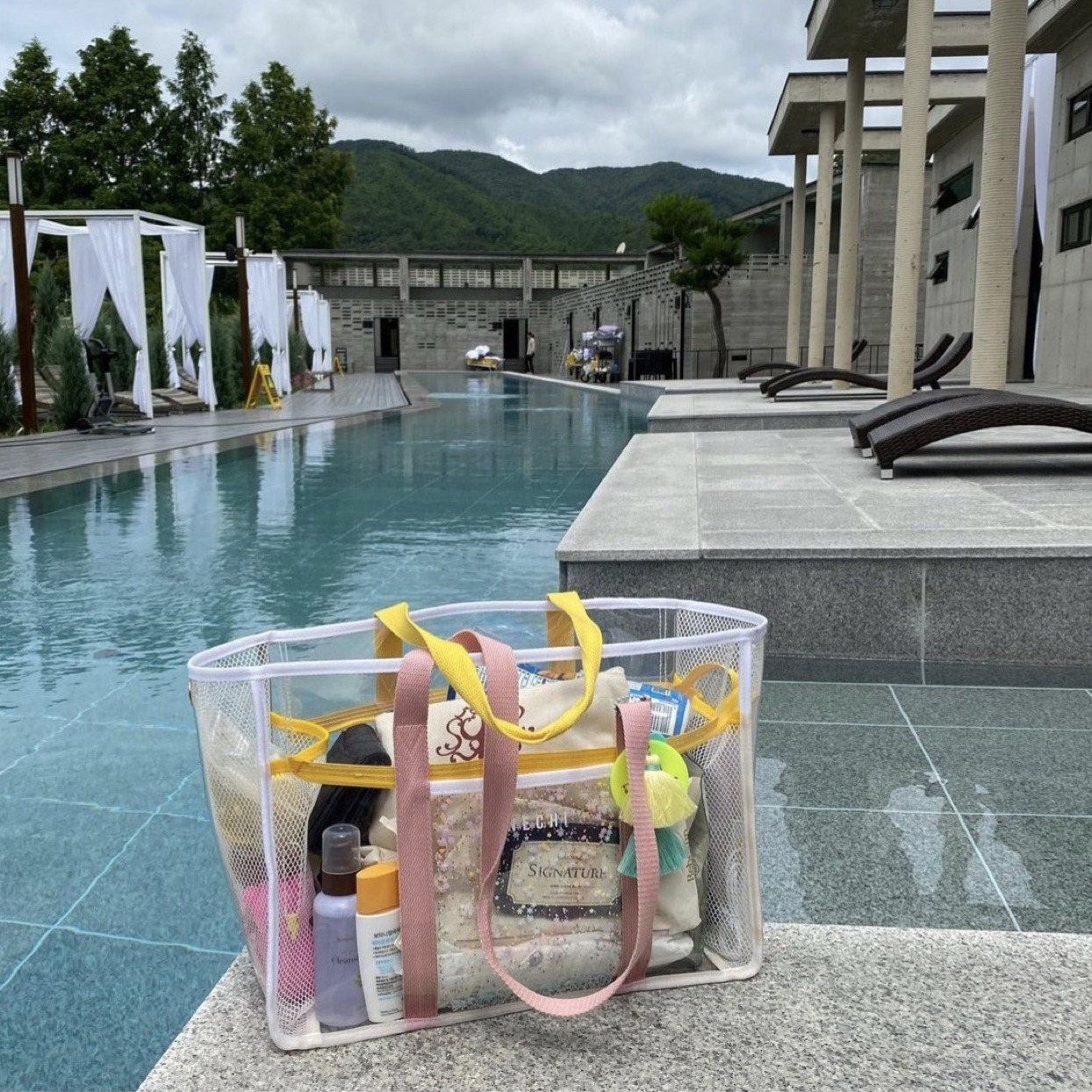 INS gran capacidad transparente jalea playa hombro bolsa de viaje portátil PVC impermeable momia lavado fitness bolsa de natación