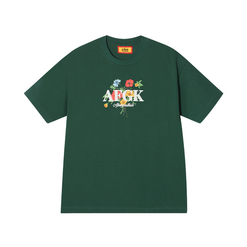 [馬思偉と同じスタイル] AFGK25SS 全国トレンドブーケ半袖Tシャツ 男女兼用 カップル着用 夏 アメリカンTシャツ|undefined