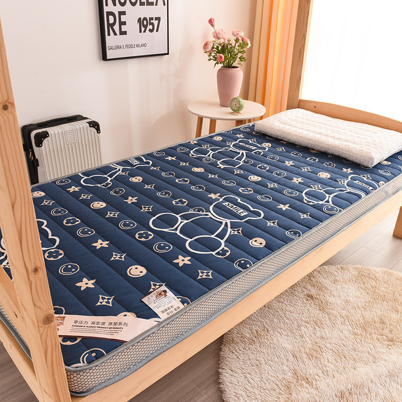 Thickened Printed Mattress, Foldable Double Mattress, Dormitory Single-Person Rental Anti-Slip Mattress, Foldable Mattress
