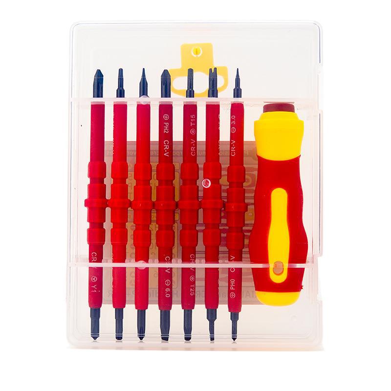 Destornillador aislado destornillador traje de destornillador cruz de una palabra con destornillador magnético fuerte destornillador combinación reparación herramientas de electricista