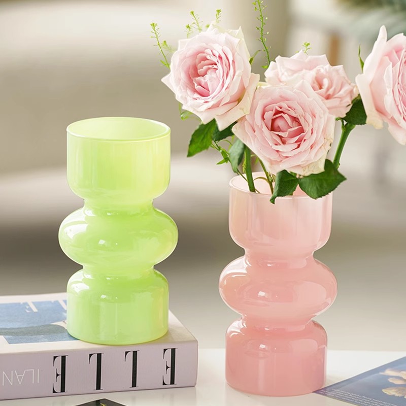 French Medieval Transparent Glass Vase Desktop Decoration Living Room Niche Flower Arrangement Hydroponic Flowers High-End Decoration