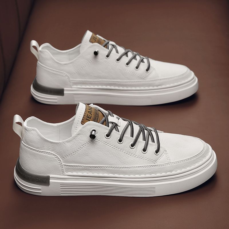 Nuevas zapatillas blancas sin cordones para hombre, zapatos casuales de trabajo, estilo coreano, de moda, de caña baja, resistentes al desgaste.