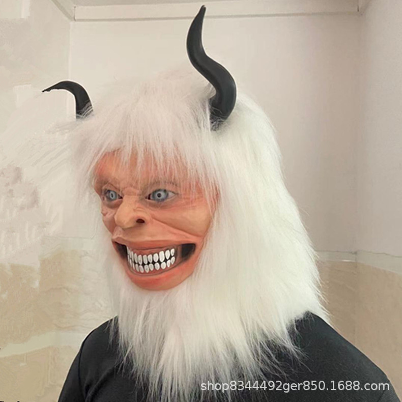 Nieve vaca fideos hombre bestia cabeza cubierta Halloween horror Festival fantasma cara completa animal estación independiente Amazon transfronteriza máscara
