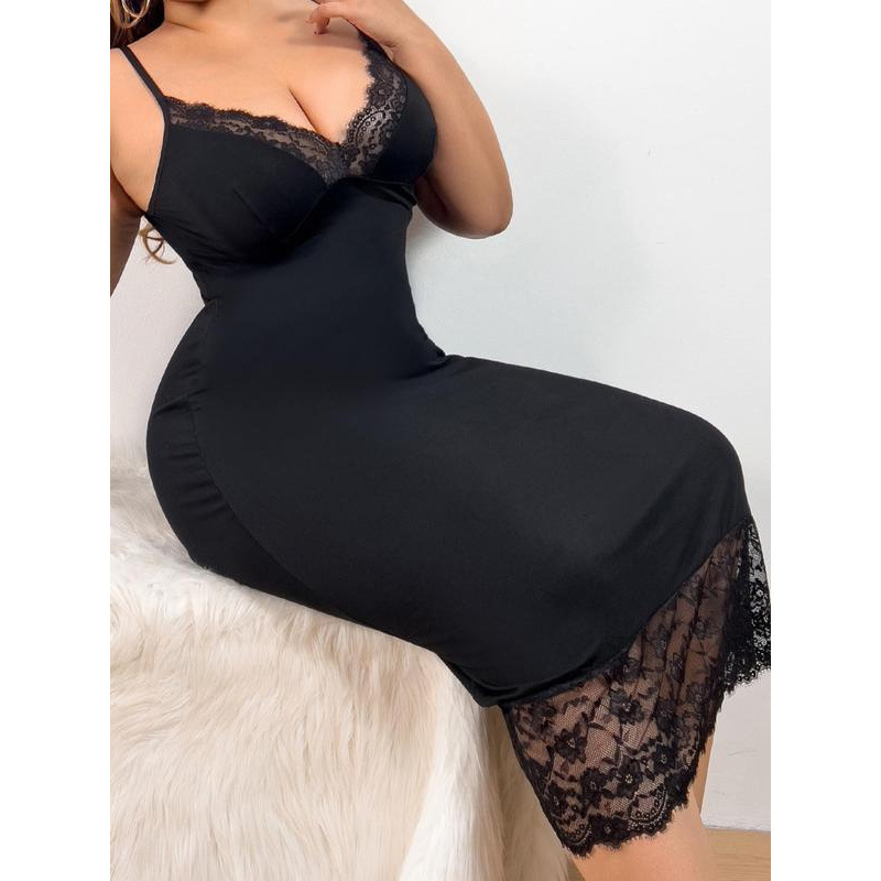 Temu Dropshipping Nightdresses Plus Size Lace Trimmed Nightgown Is Comfortable and Sexy, Your Perfect Choice