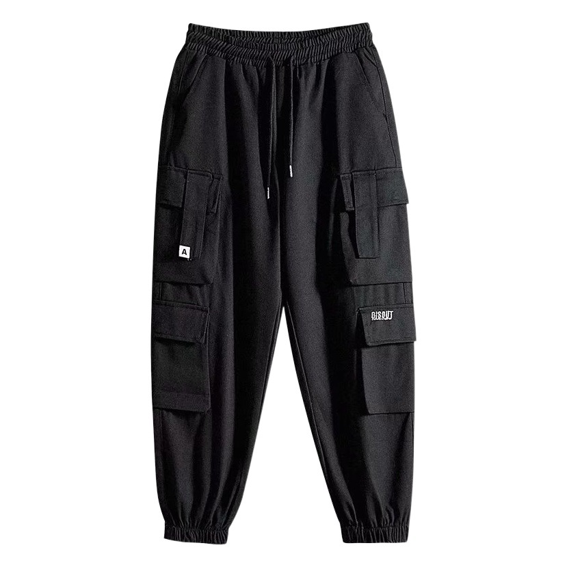 Pantalones de los hombres de marca de moda de otoño e invierno más tamaño pantalones casuales de los hombres forrados de lana estilo coreano ropa de trabajo suelta pantalones de trabajo al aire libre