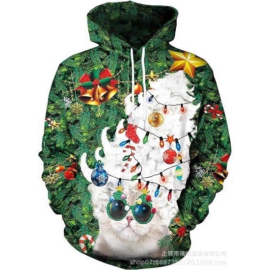 2026 New Arvilhill Men's Christmas Ugly 3D Printed Pattern Long Sleeve Unisex Hoodie 2026 New Arvilhill Men's Christmas Ugly 3D Printed Pattern Long Sleeve Unisex Hoodie