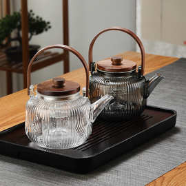 提梁玻璃茶壶泡茶家用耐高温电陶炉围炉蒸煮茶器烧水壶茶具套装