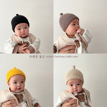 ins糖果色系婴儿可爱奶嘴针织帽子 秋冬新款小童宝宝瓜皮帽毛线帽