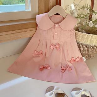 Trendy Girls Floral Dress Summer 2025 New Children's Sleeveless Skirt Fashionable Baby Summer Dress Princess Wholesale