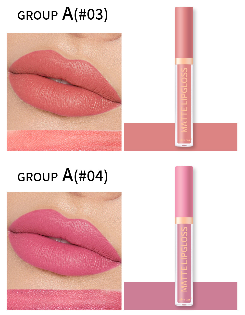 carina Velvet lipstick with matte finish, natural and long-lasting, fading, non stick to cup lip glaze set box_voghion.com