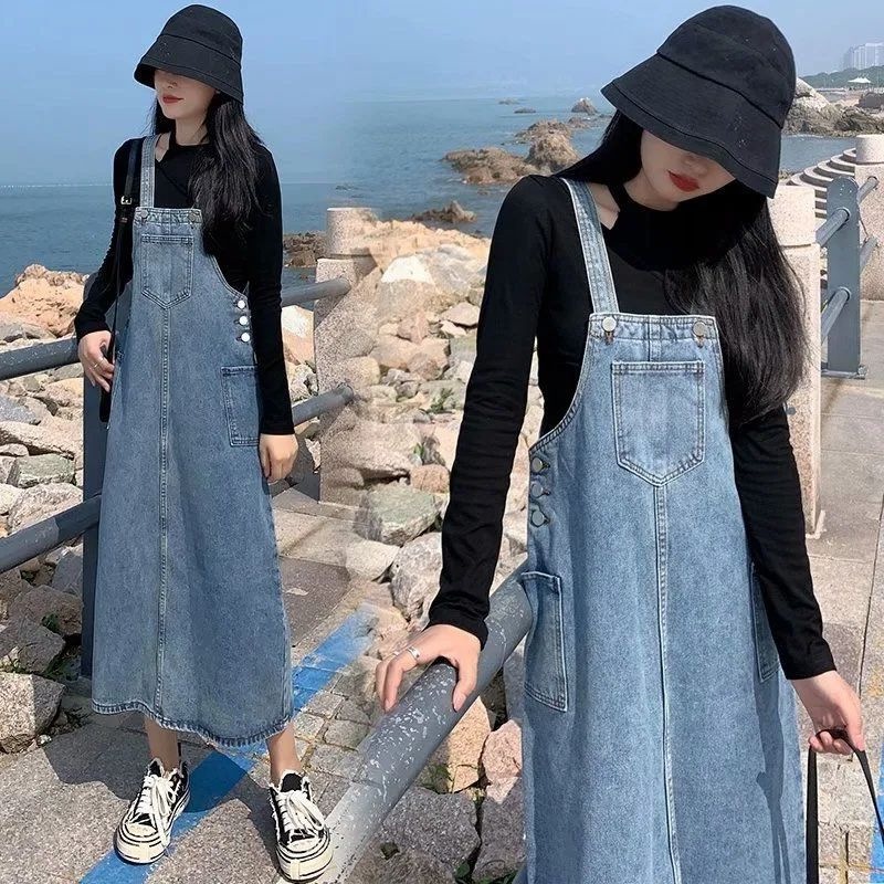 Long denim summer dress for students