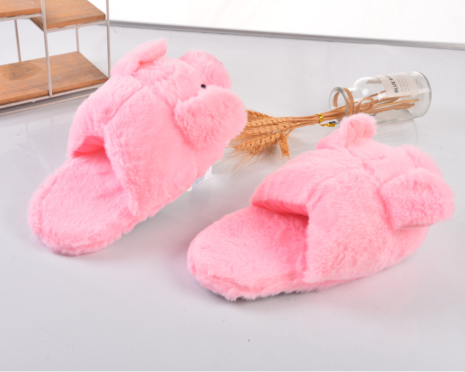 Pantofole leggere e traspiranti da donna, morbide, aperte, per la camera da letto, estive e invernali, in peluche_voghion.com