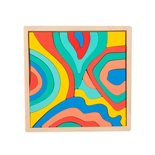 Wooden four elements building blocks baby educational early education rainbow building blocks puzzle building toy