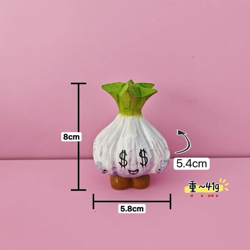 木雕葱头白菜大蒜桌面摆件网红工艺品学生节日生日礼物好寓意礼品|undefined