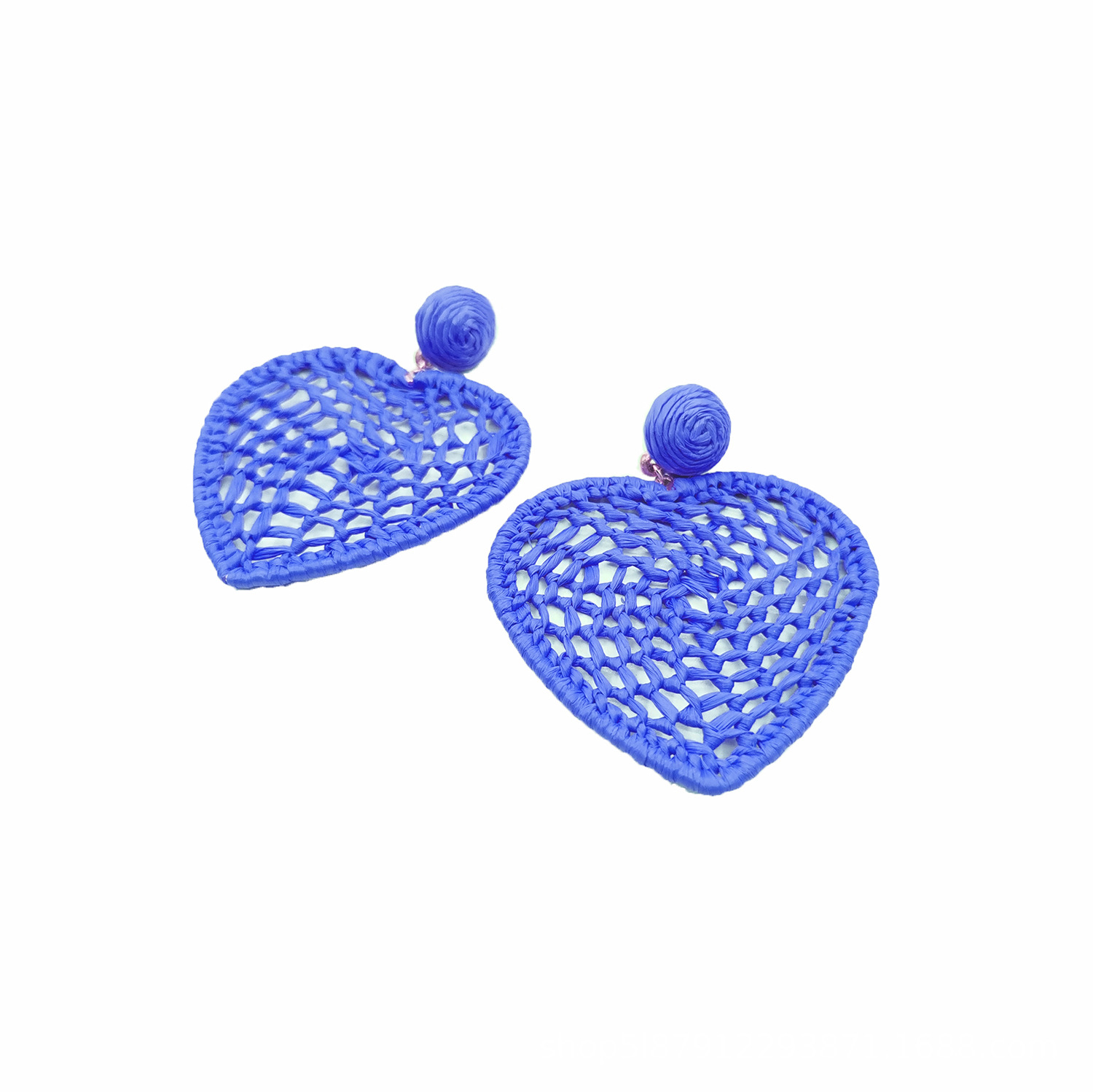 Women's Gender 1 Pair Vacation Heart Shape Raffia Drop Earrings