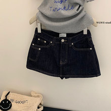 塞纳韩系复古牛仔半身裙夏季新款高腰显a字裙裤简约百搭包臀短裙