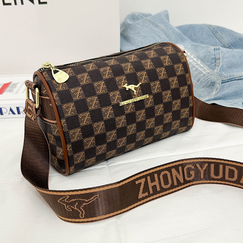 女性用のファッショナブルなプリントピローバッグ、カジュアルで多用途、大容量のマザーズバッグ、市松模様のクロスボディバッグ、クロスボーダーショルダーバッグ|undefined