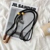 Adjustable long rope-black rope with brown knot