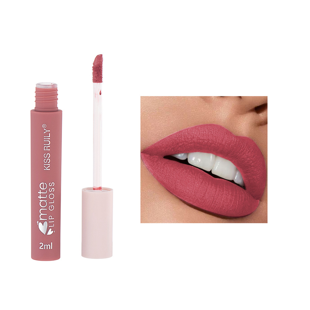 Cross-border Makeup 12-piece matte non-stick cup lip gloss set, European and American style liquid lipstick velvet waterproof lip gloss for export undefined