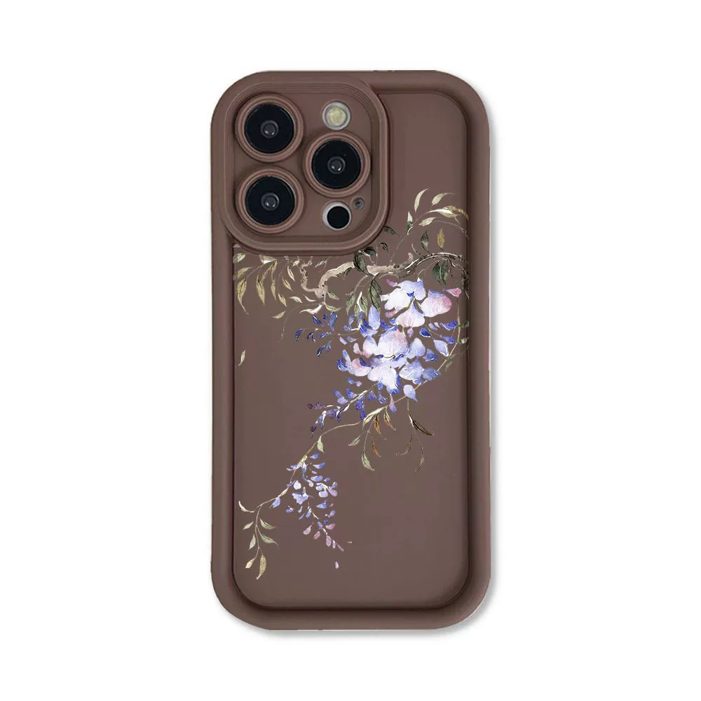 Apple, фиолетовый совместимый кейс для телефона, матовый iPhone 13, цветочный, iphone, 15