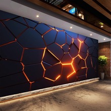 3d立体几何科技感墙纸办公室前台网咖壁画电竞馆健身房背景墙壁纸