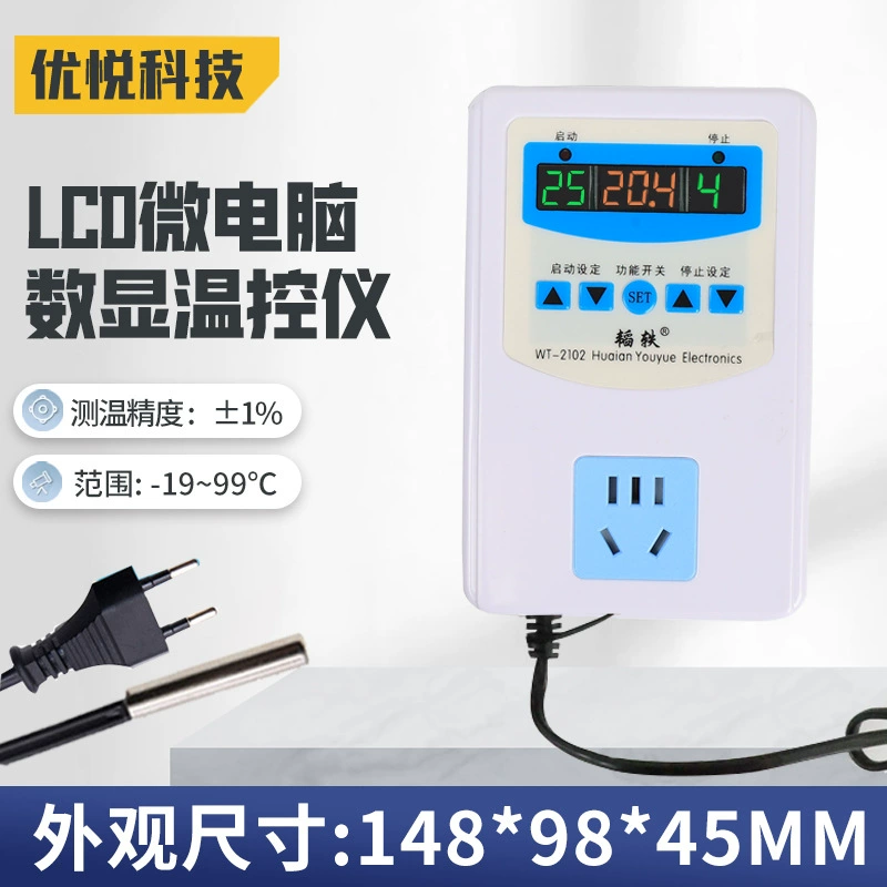 Цифровой термостат WT-2102: микрокомпьютерный интеллектуальный регулятор температуры с цифровым дисплеем, розетка-выключатель, умный термостат