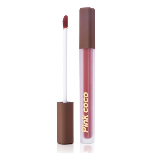 Pink coco lip glaze matte velvet matte lip glaze whitening color easy to color powder matte lip glaze