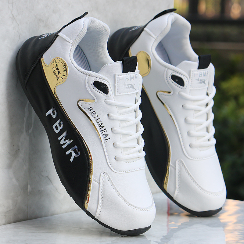 A009 밑창 신발 화이트와 블랙 [가죽 스타일]