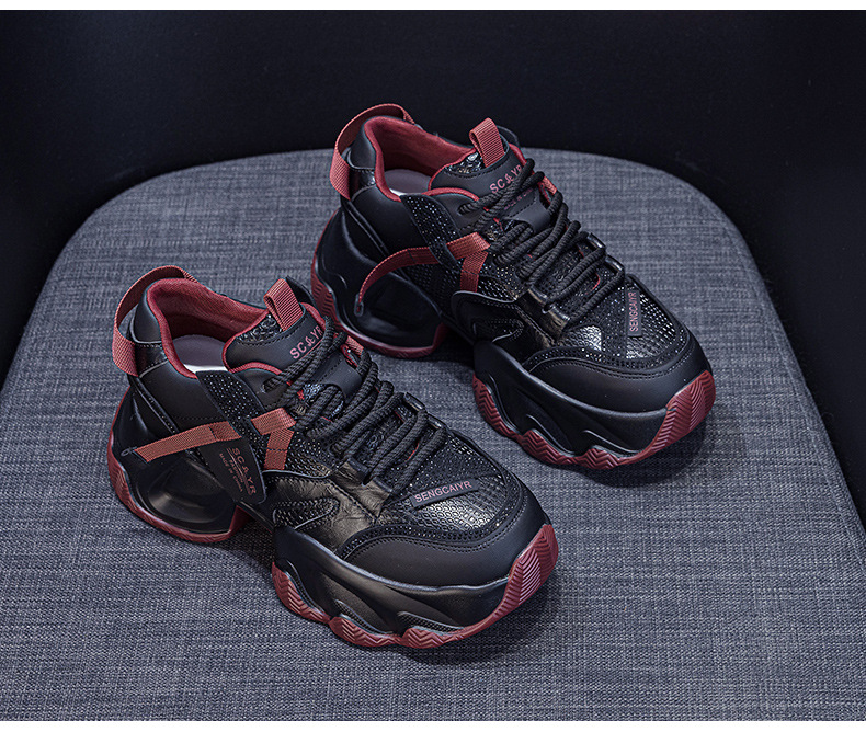 Giày sneaker nữ đế dày platform tăng chiều cao phong cách thể thao thời trang xuân hè 2026 — M2707 màu chì, M2707 màu be, M2707 màu đen chi tiết 14