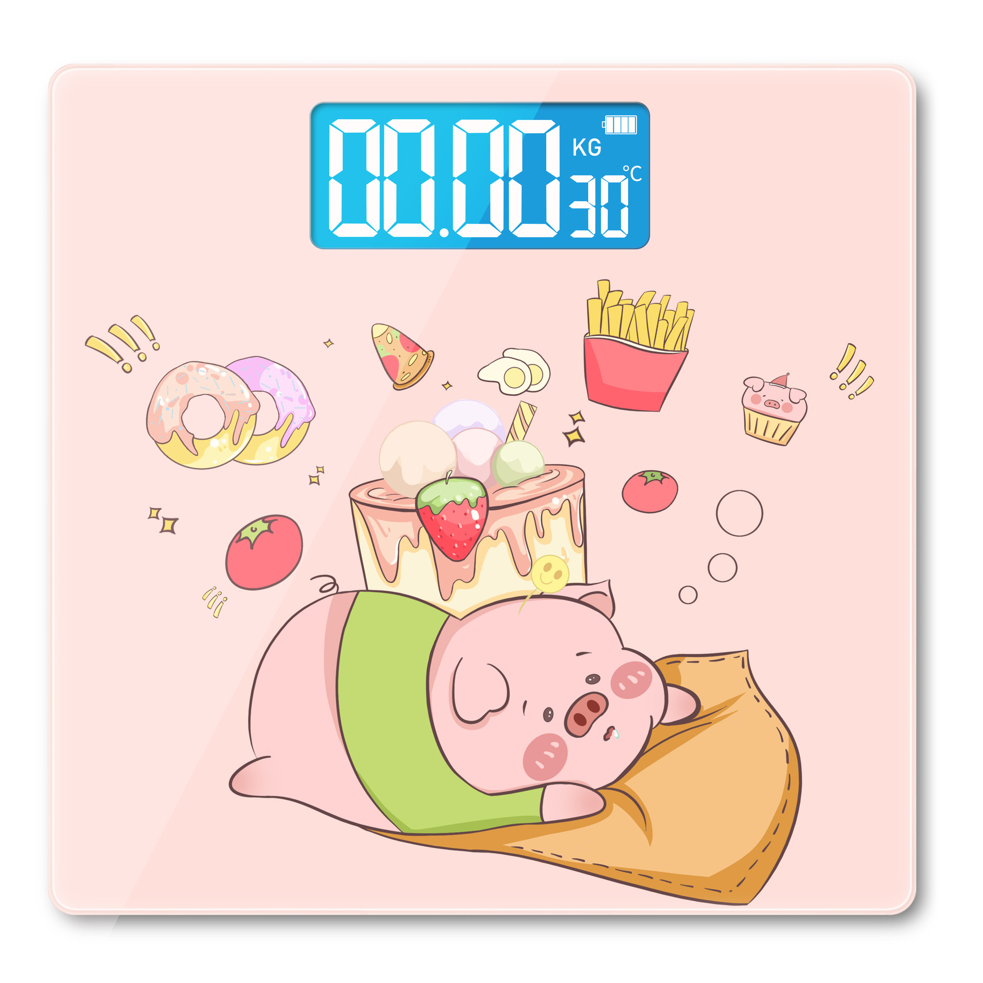 Factory direct sales household electronic mini health scale cartoon human body electronic scale new night vision weight scale