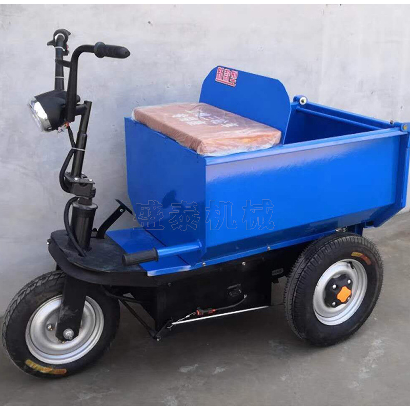 混凝土搬运养殖农用翻斗车 工地电动三轮车 电动三轮灰斗车小骑兵