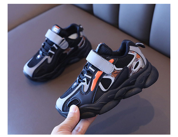 Garçons Sneakers 2021 Automne Nouveau Mesh Respirant Casual Chaussures Coréenne Style Non-slip Papa Chaussures Pour Moyen Et Grand Enfants Et Étudiants display picture 2