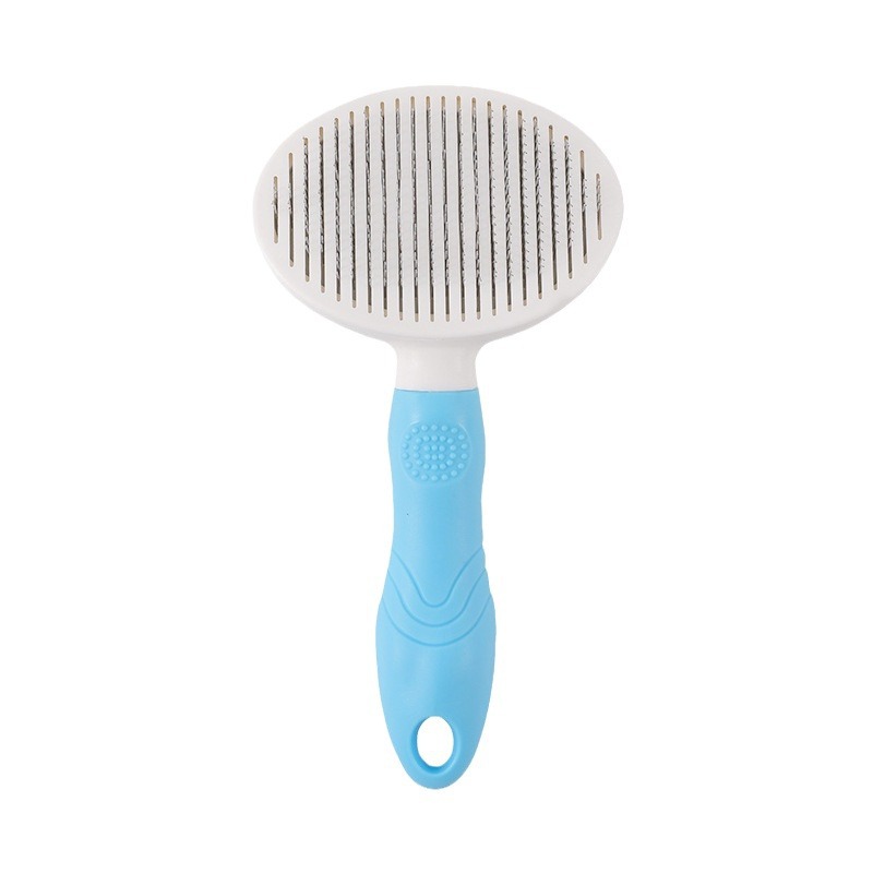 Amazon popular mascota peine gato aguja peine perro de un solo clic depilación auto-limpieza peine para mascotas suministros de limpieza al por mayor