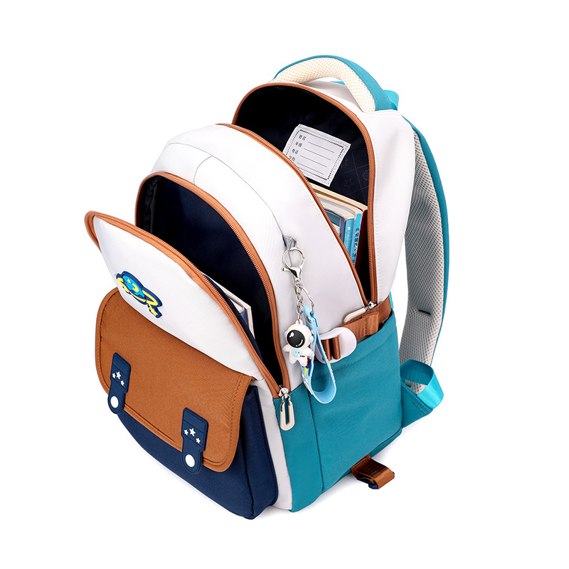 Mochila infantil de pescado natural para estudiantes de primaria grados 1 - 3 - 4 mochila de tirón para subir escaleras mochila de doble propósito al por mayor transfronteriza