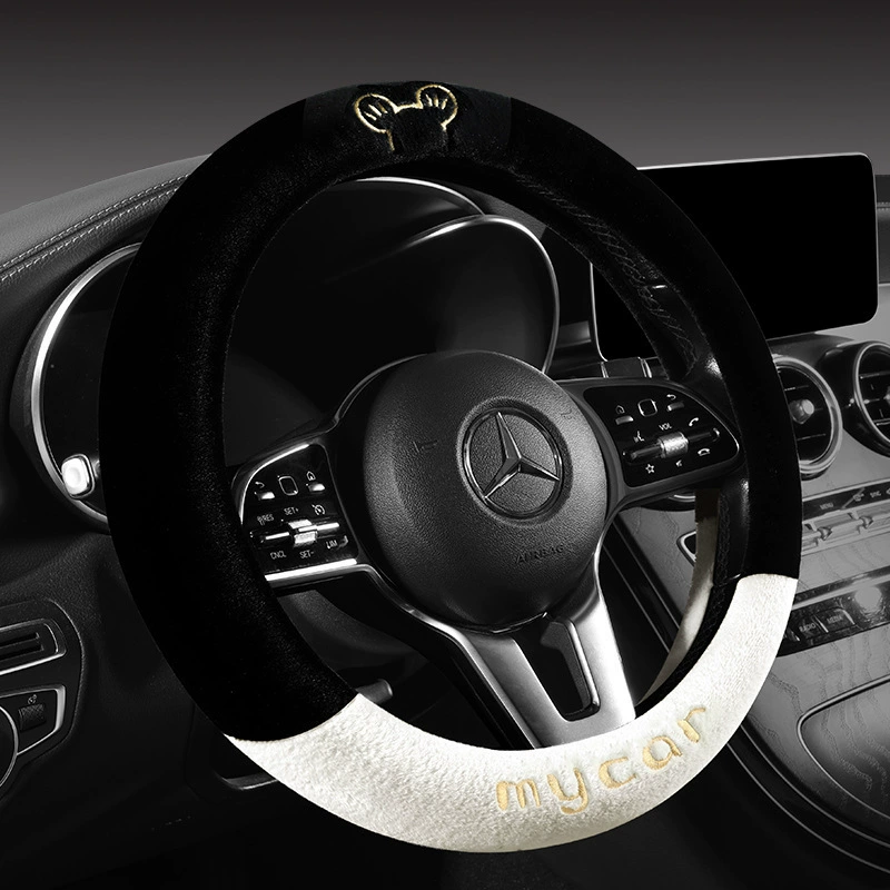 Зимний плюшевый чехол рулевого колеса высокого уровня легкий и короткий плюшевый новый автомобиль рулевого колеса чехол для женщин, чтобы согреться зимой