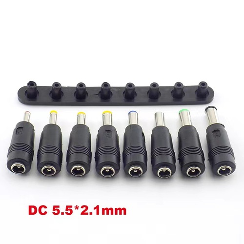 Manufacturer Direct Sale DC Adapter Converter 8-Pin Set Laptop Adapter Connector 5.5*2.1 Multi-Function Power Converter