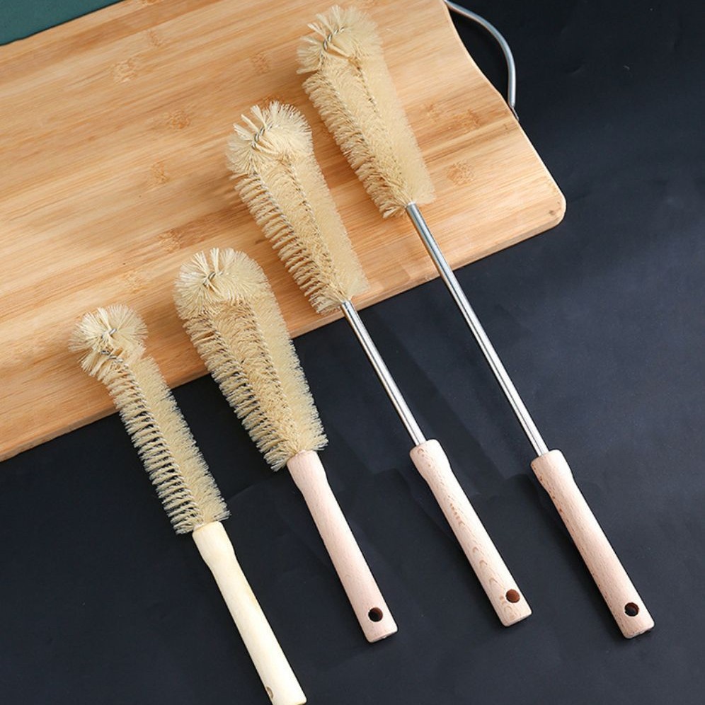 Household Wooden Handle Cup Brush Long Handle Brush Cup Washing Brush Bottle No Dead Angle Kitchen Bottle Cleaning Artifact Factory Direct Sale