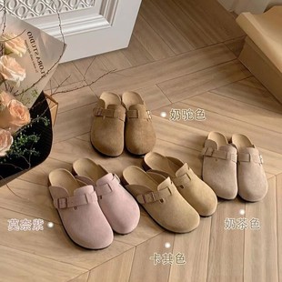 Birkenstock Shoes for Women 2025 Spring & Fall New Outer Wear Thick-Soled Birkenstock Toe Half Slippers Lazy One-Leg Couple Shoes