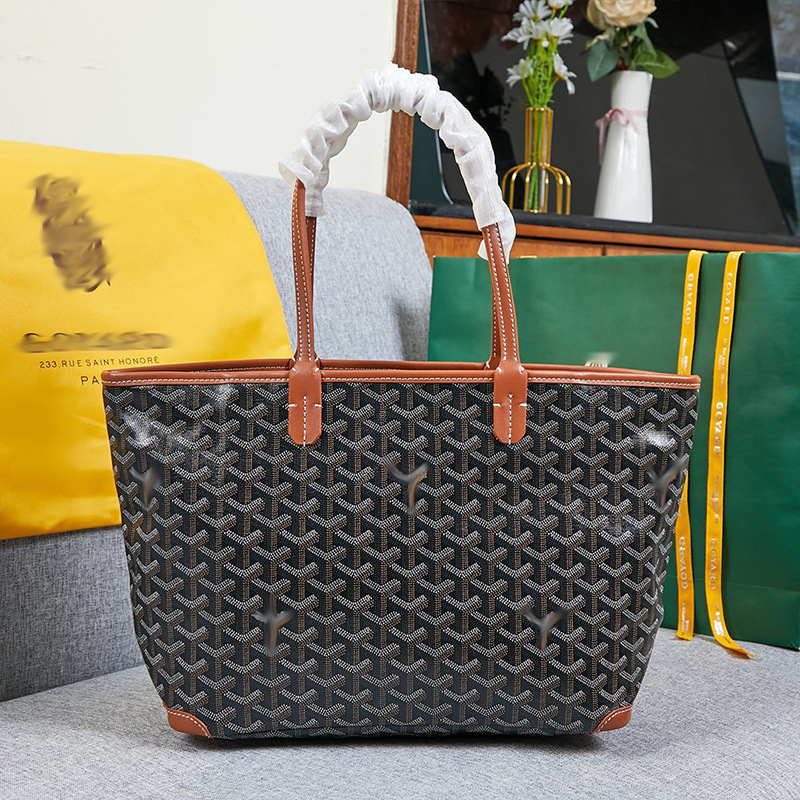 Zipper Goyaiste Single Shoulder Versatile Dog Tooth Classic Tote Shopping Bag Medium Goya Handbag Basket Zipper Goyaiste Single Shoulder Versatile Dog Tooth Classic Tote Shopping Bag Medium Goya Handbag Basket
