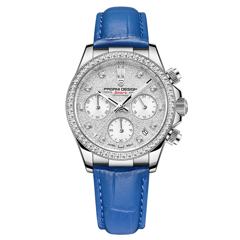 Pagani bojiani PD1730 reloj de mujer moda estrella diamante superficie brillante calendario impermeable reloj de acero inoxidable Mujer