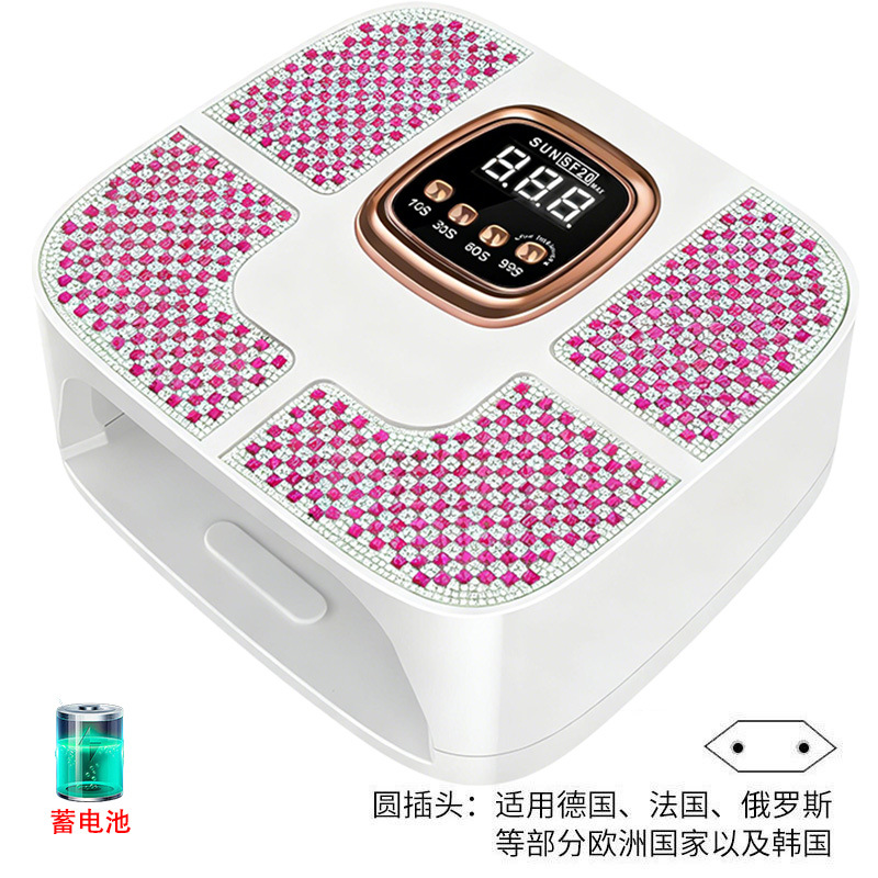 Enchufe blanco + diamante rosa - estándar europeo (aplicable a Alemania, Francia, Rusia, Corea del Sur y otros países)