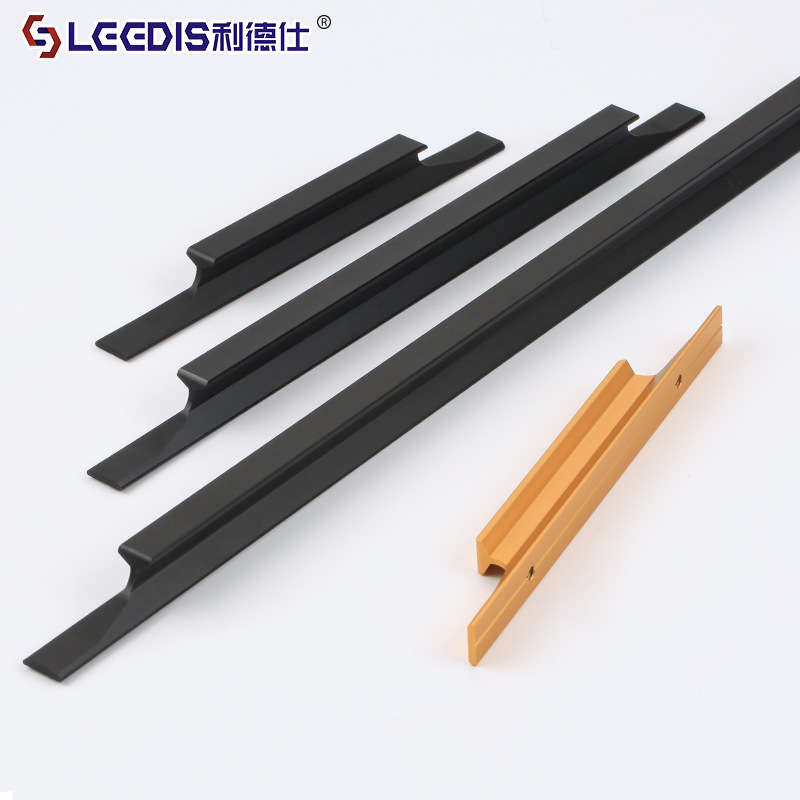 Factory-direct Nordic-style long wardrobe cabinet handle | Modern minimalist black long cabinet door & drawer cabinet door knob