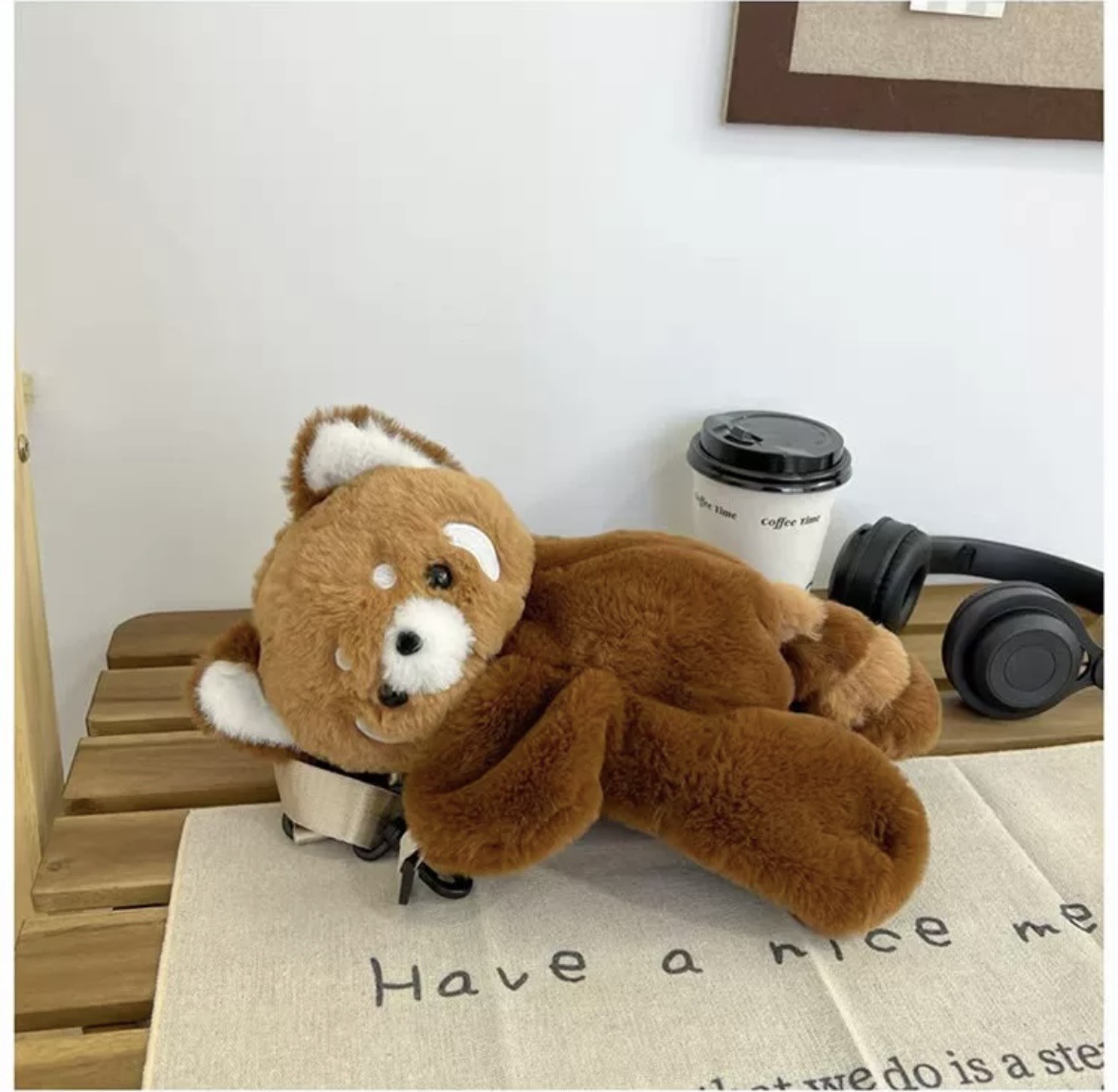 612g Weight Nylon Lining Material Zipper Closure Type Double Shoulder Straps Strap Type Casual, Shopping Occasion Plush Material Women's Backpack Backpack little bear, Dog, Sheep Pattern All Seasons Season Women's Gender Cute Style Cylindrical Shape Little Bear Dog Sheep Casual Shopping Women's Backpack 22