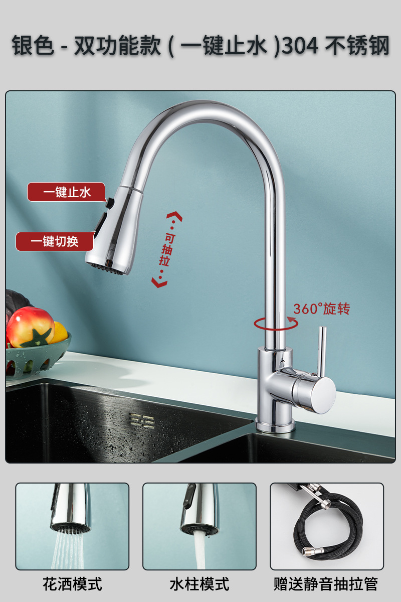 Vida canción transfronteriza grifo de la cocina caliente y fría de doble uso vegetal grifo de la fábrica suministro directo