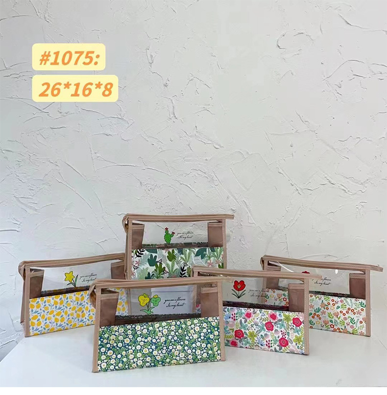 Transparent pvc storage bag, cosmetic bag, three-dimensional hook bag, portable waterproof toiletry bag, fresh and clean details Picture